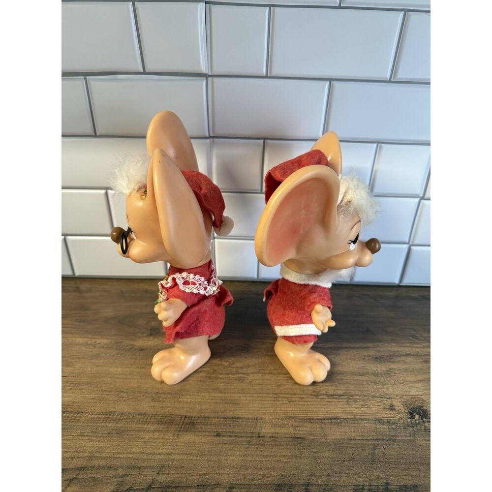 Vintage 1970 Roy Dee Of Fla. Big Ear Mouse Bank Lot of 2 Santa Claus & Mrs Claus - Picture 2 of 9